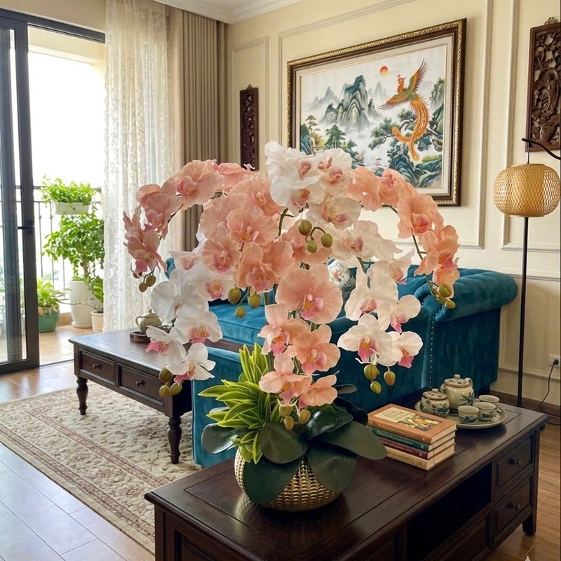 Chậu lan giả cánh nhún 2 màu mã 74